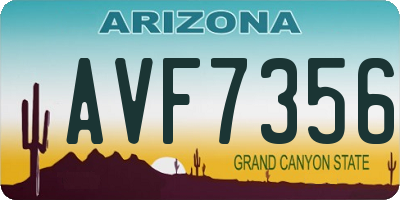 AZ license plate AVF7356