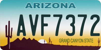 AZ license plate AVF7372