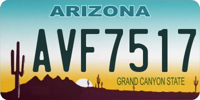 AZ license plate AVF7517