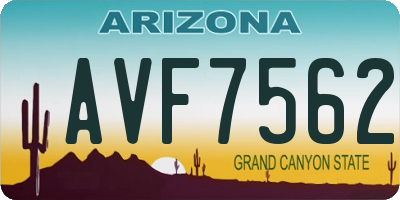AZ license plate AVF7562