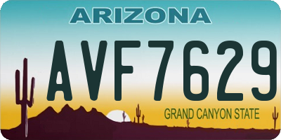AZ license plate AVF7629