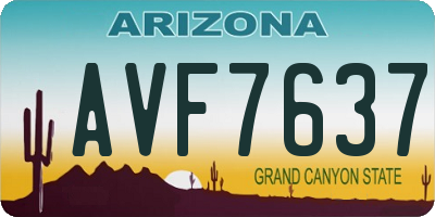AZ license plate AVF7637