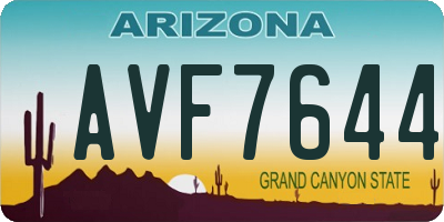AZ license plate AVF7644
