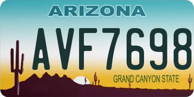 AZ license plate AVF7698