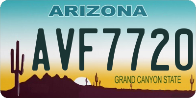 AZ license plate AVF7720