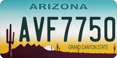 AZ license plate AVF7750