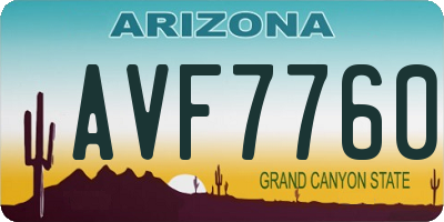 AZ license plate AVF7760