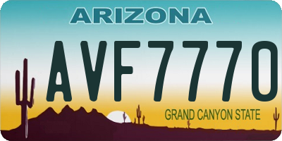 AZ license plate AVF7770