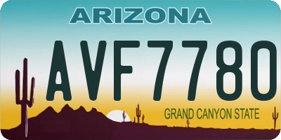 AZ license plate AVF7780