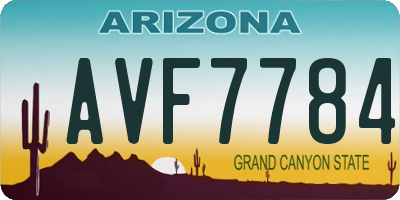 AZ license plate AVF7784