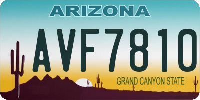 AZ license plate AVF7810