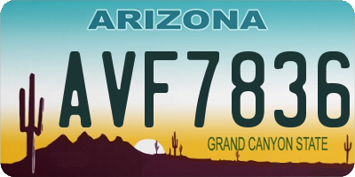 AZ license plate AVF7836