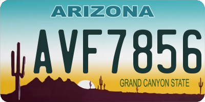 AZ license plate AVF7856