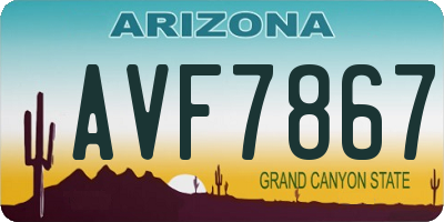 AZ license plate AVF7867