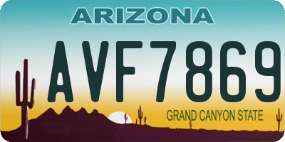 AZ license plate AVF7869