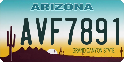 AZ license plate AVF7891