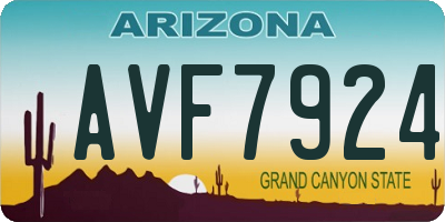 AZ license plate AVF7924