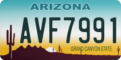 AZ license plate AVF7991