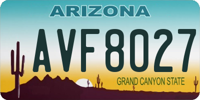 AZ license plate AVF8027