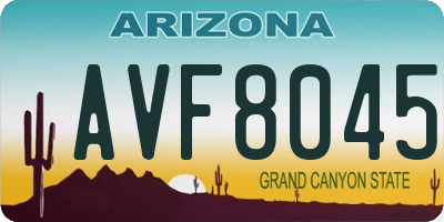 AZ license plate AVF8045