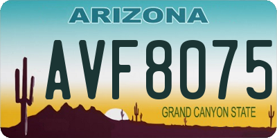 AZ license plate AVF8075