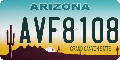 AZ license plate AVF8108