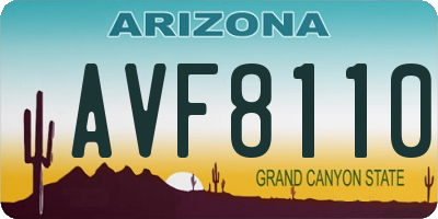 AZ license plate AVF8110