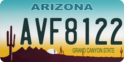 AZ license plate AVF8122