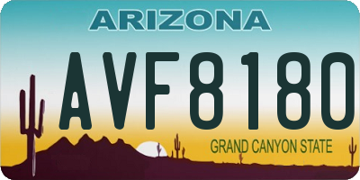 AZ license plate AVF8180