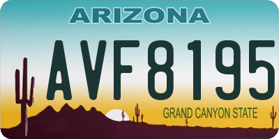 AZ license plate AVF8195