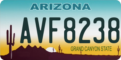 AZ license plate AVF8238