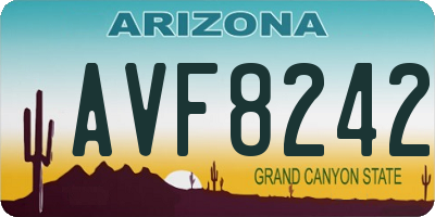 AZ license plate AVF8242