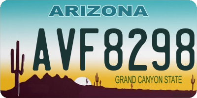 AZ license plate AVF8298