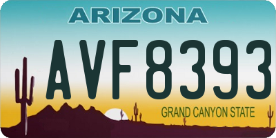 AZ license plate AVF8393