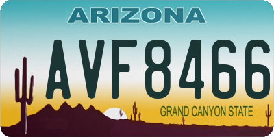 AZ license plate AVF8466