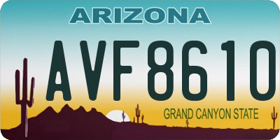 AZ license plate AVF8610