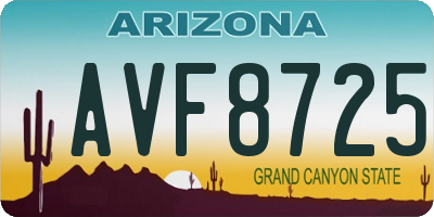 AZ license plate AVF8725