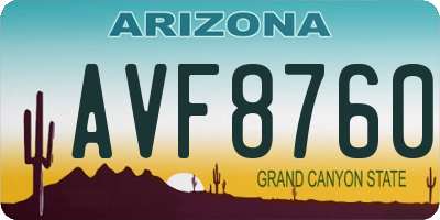 AZ license plate AVF8760