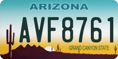 AZ license plate AVF8761