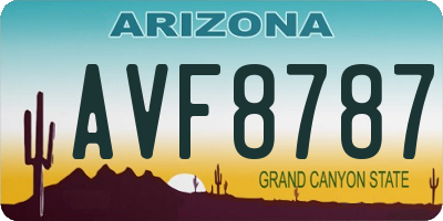 AZ license plate AVF8787