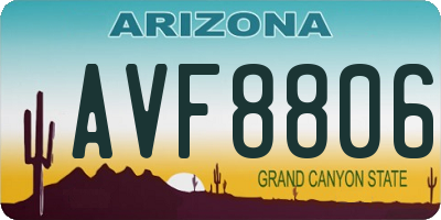 AZ license plate AVF8806