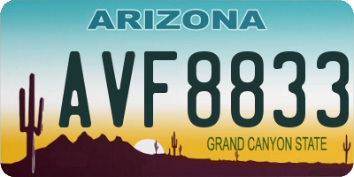 AZ license plate AVF8833