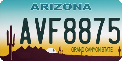 AZ license plate AVF8875