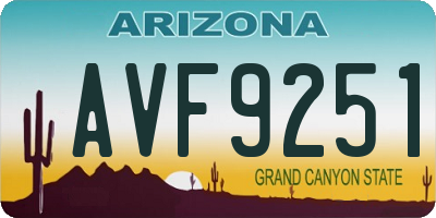 AZ license plate AVF9251