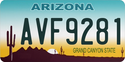 AZ license plate AVF9281