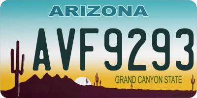 AZ license plate AVF9293