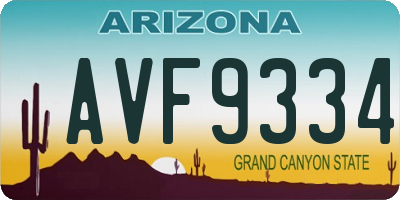 AZ license plate AVF9334
