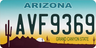 AZ license plate AVF9369