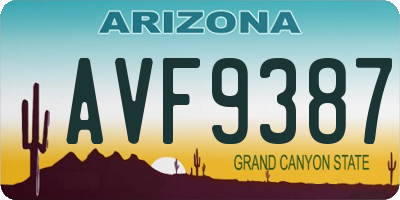 AZ license plate AVF9387