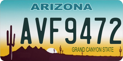 AZ license plate AVF9472